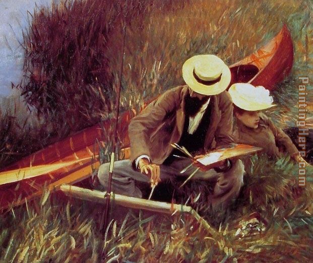 Paul Helleu Sketching with his Wife painting - John Singer Sargent Paul Helleu Sketching with his Wife art painting